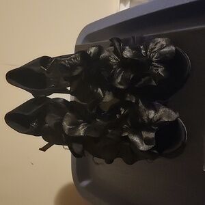 TiBi Black satin heels